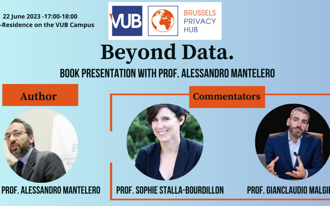 22 June 2023 – Book presentation: “Beyond Data” by Prof. Alessandro Mantelero